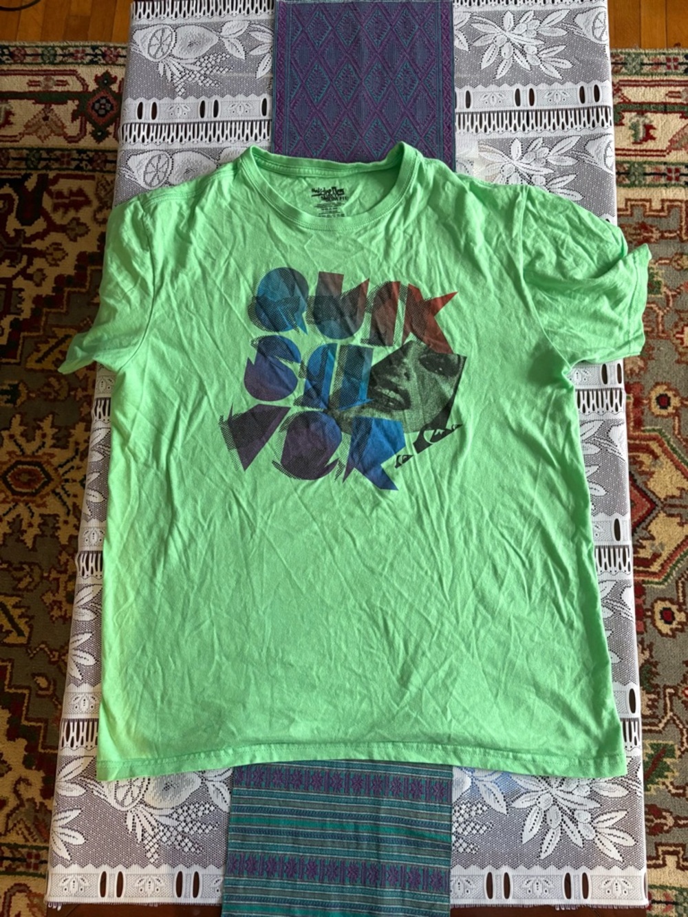Quiksilver Bright Green Graphic Tee